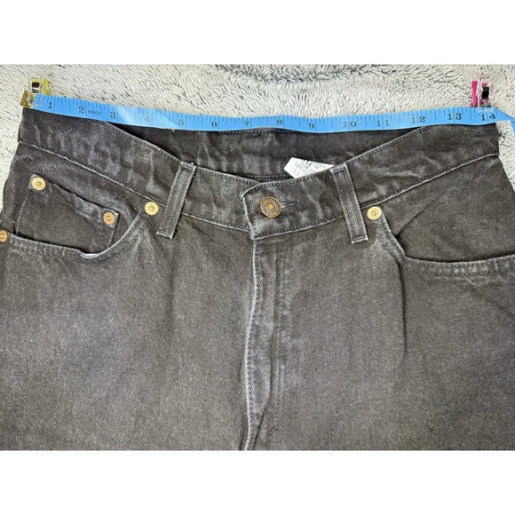 Vintage 90s Levis 512 Black Denim Jean Womens 28x28 Slim Fit Straight USA Made - Picture 4 of 14